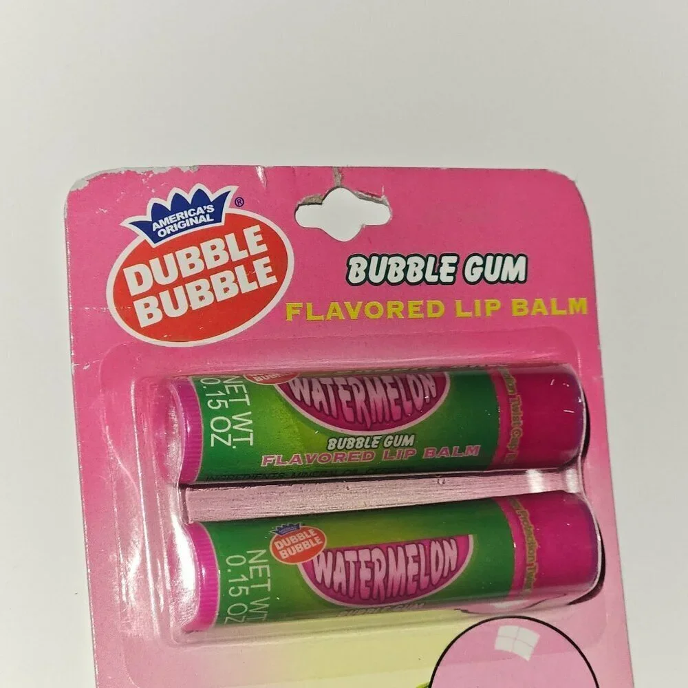 NOS Dubble Bubble Watermelon Bubble Gum Flavored Lip Balm 2-Pack 2010 READ